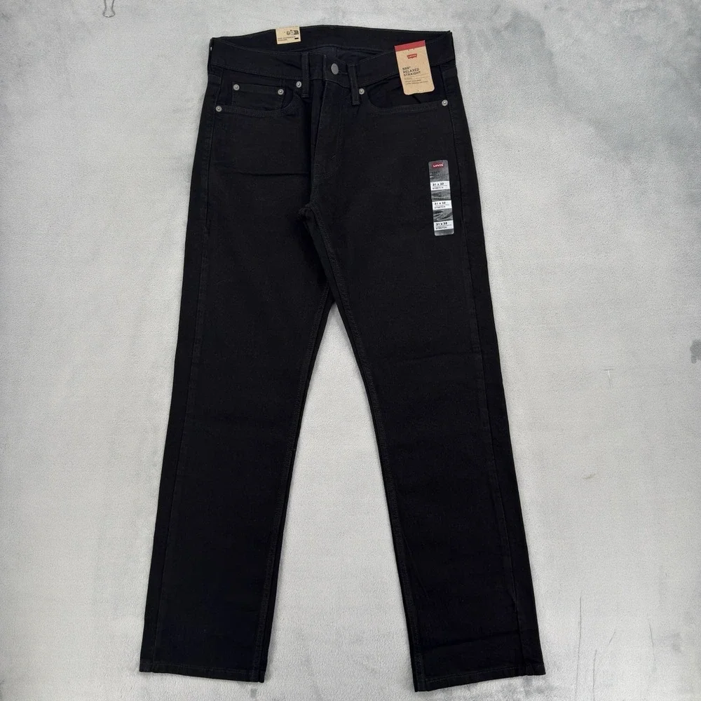 Levi's 559 Jeans Mens W31 L32 Relaxed Straight Slim Fit Stretch Black Denim